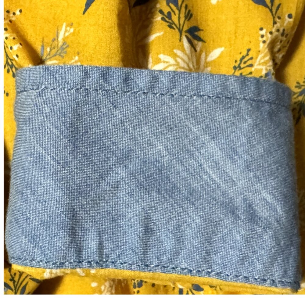 Women Yellow | Blue Shirt Size M - Picture 4 of 5